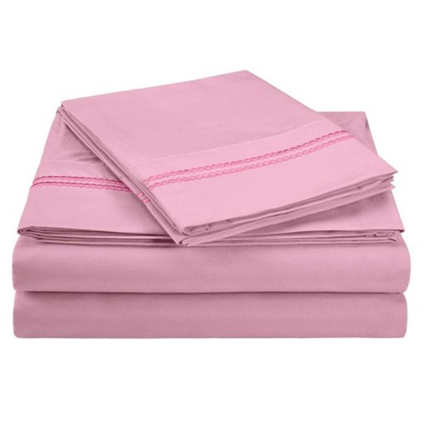 Luxor Treasures Luxor Treasures-Executive 3000 MF3000FLSH 2LPK Executive 3000 Series Full Sheet Set; 2 Line Embroidery - Pink MF3000FLSH 2LPK